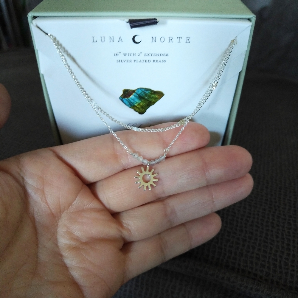 Luna🌙 Norte Double✌️ Silver🤍 Necklace - NIB - Picture 14 of 15